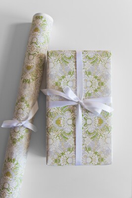Wrapping Paper Roll ~ Carmen, Lime Green Paper, 30" wide, by the Yard [Gift Wrap, Birthday, Easter, All Occasion] - image5